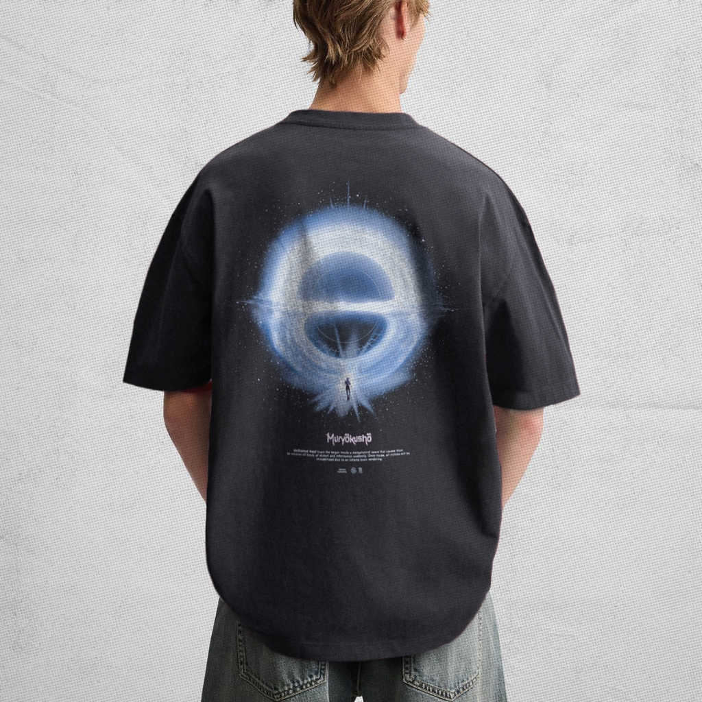 [ZUER] Gojo: Muryokusho - Jujutsu Collection เสื้อยืด Unisex ทรง Oversize ผ้าฟอกวินเทจ Cotton 100%