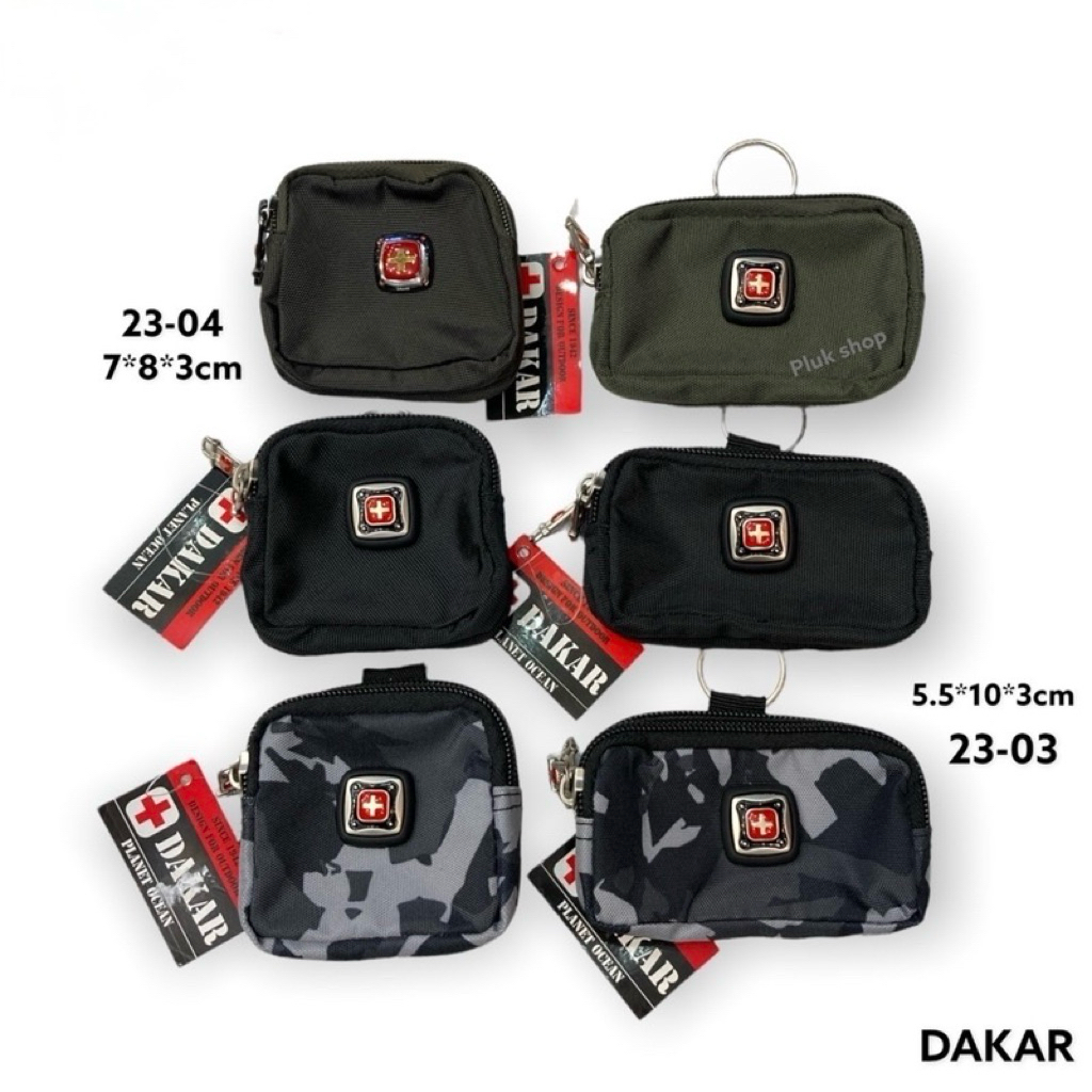 กระเป๋าร้อยเข็มขัด กระเป๋าติดเอว DAKAR ใบเล็กจิ๋ว รุ่น 2ซิป มี 2แบบ รหัส 23-03 รหัส 23-04 ผ้าไนลอน
