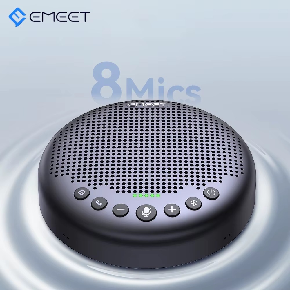 eMeet OfficeCore Luna Plus Conference Speaker and Microphone w/8 Mics, 360° Voice Pickup, Noise Reduction, Bluetooth/USB