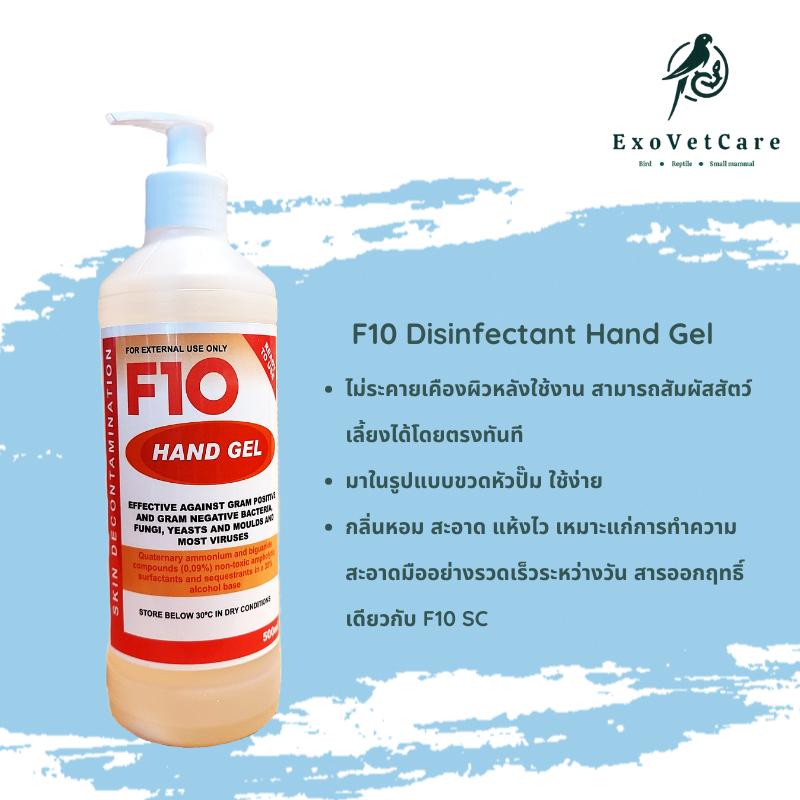 F10 hand gel 500 ml เจลล้างมือฆ่าเชื้อ เจลล้างมือแบบไม่ใช้น้ำ เจลทำความสะอาดมือฆ่าเชื้อ