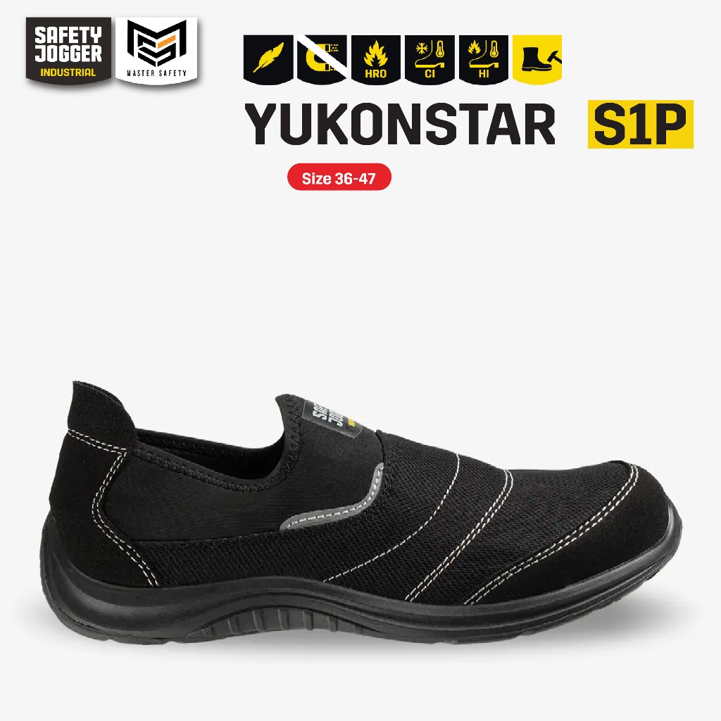 [ของแท้พร้อมส่ง] Safety Jogger รุ่น YUKONSTAR S1P รองเท้าเซฟตี้หัวเหล็ก พื้นกันท