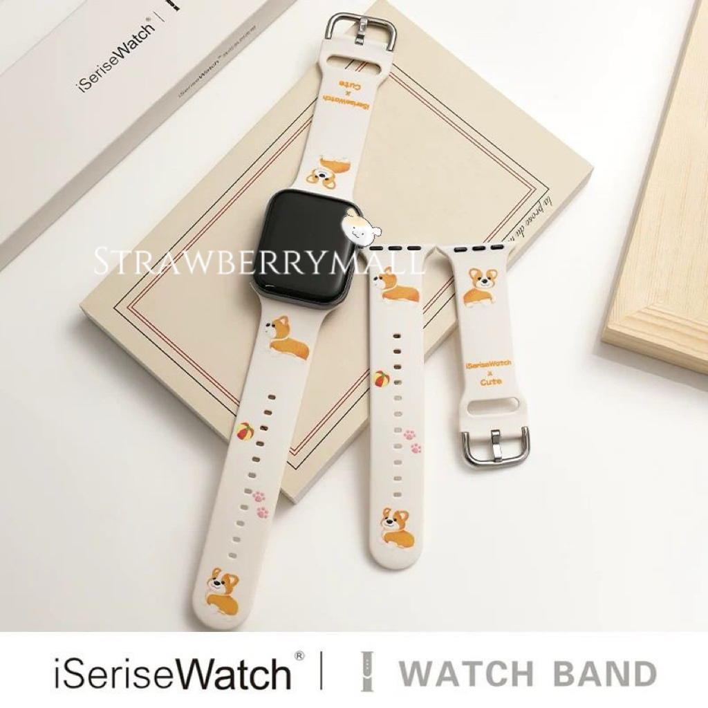 New สายการ์ตูน สายซิลิโคนข้อมือ สำหรับ Smartwatch ขนาด 38/40/41(S10)42mm 42/44/45/46/49mm Ultra