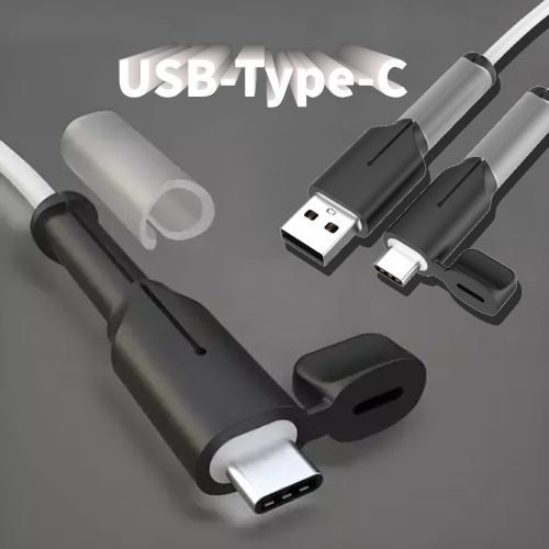 USB-Type-Cฝาครอบป้องกันสายเคเบิลข้อมูล ซิลิโคนรัดสายข้อมูล ปลอกป้องกันสายชาร์จ ป้องกันการแตก สายข้อมูล