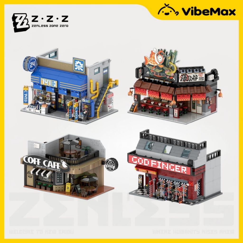 [ NEW พร้อมส่ง] Zenless Zone Zero Official Sixth Street Series บล็อกตัวต่อฉากจำลอง รอบที่ 1 Block Toys