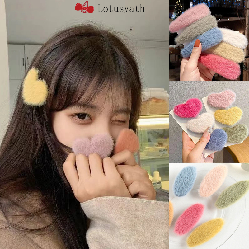 กิ๊บติดผมน่ารักๆ ฟูๆ เกาหลี ขนแกะ กิ๊บติดผม สีสัน สําหรับผู้หญิง