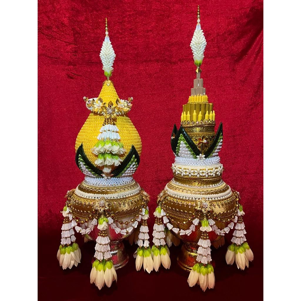 พานไหว้ครู (พานธูปเทียน,พานพุ่ม )พานไหว้ครูสวยงาม พานไหว้ครูพานธูปเทียน พานพุ่ม พานธูปเทียน(ขนาดกลาง)(ราคาสินค้าต่อ1พาน)
