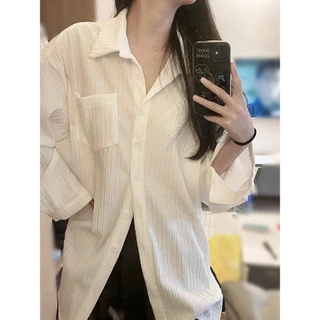 เสื้อเชิ้ตผู้หญิง ผ้าบางเบา - สีสุภาพ ใส่ทำงานหรือไปเที่ยว | ไซส์ S-XXL"