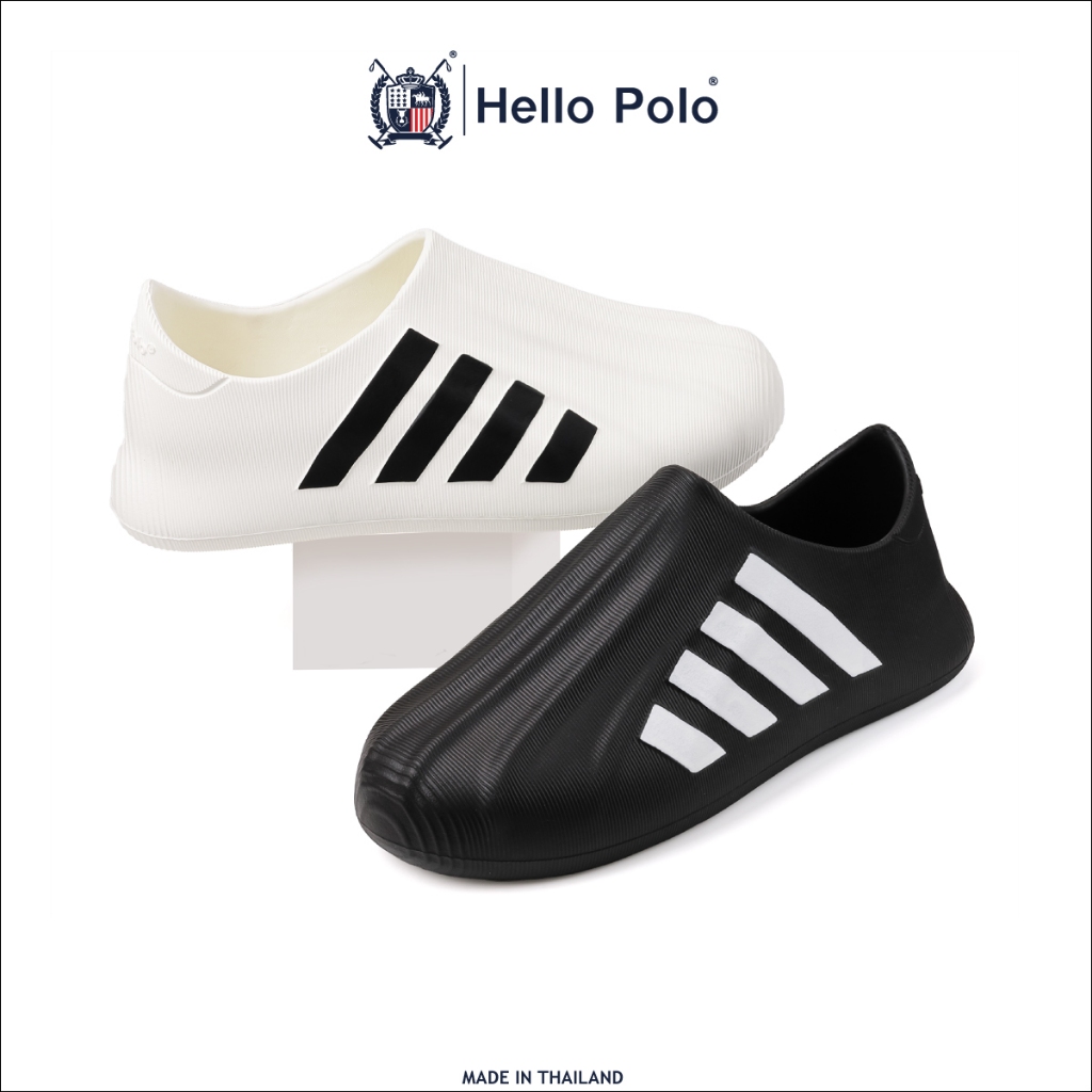 Hello Polo รุ่น HP8026 รองเท้าสลิปออน รองเท้าแตะลายแถบ กันน้ำพื้นนิ่ม ใส่ได้ทั้งผู้ชายและผู้หญิง