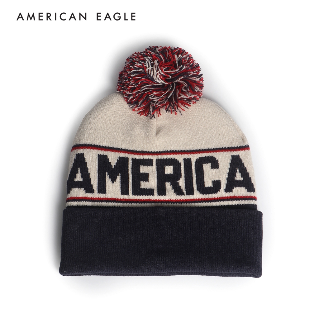 American Eagle Pom Pom Beanie หมวก ผู้ชาย บีนนี่ (EMAC 022-7872-410)