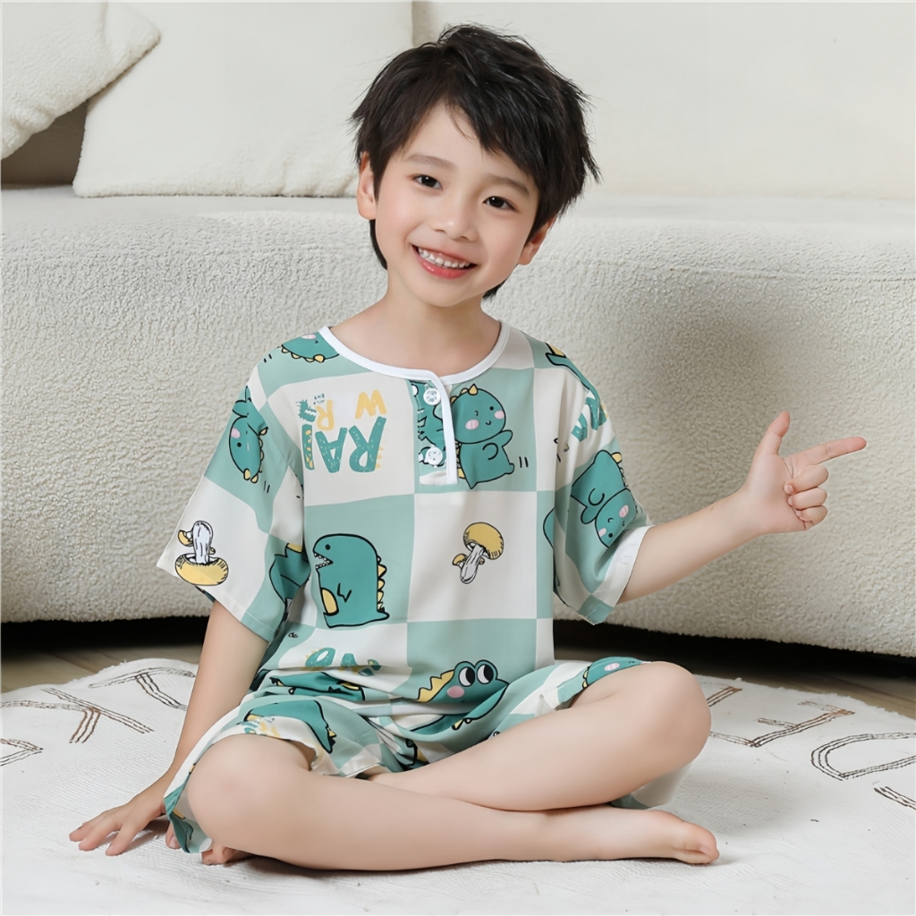 BABY STARSHOP เสื้อผ้าเด็กน่ารัก ชุดนอนเด็ก ชุดเด็กคู่ชายหญิง 💖 สส 90-150CM ลายน่ารักเกินต้าน ระบายอากาศได้ดี M-025 - รูปที่ 4