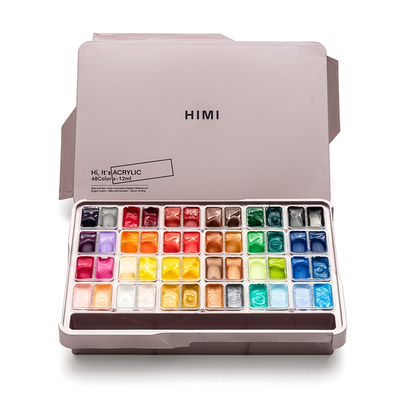 Miya Himi อะคริลิค ารตั้งค่า 36/48สี×12 กรัม ถ้วยเปิดคู่ กันน้ำไม่ง่ายที่จะจางหาย ปลอดสารพิษสีสันสดใส เคสแบบพกพา Acrylic ราคา ถูกที่สุด ดีลบีเคเค แกลเลอรีภาพที่ 6