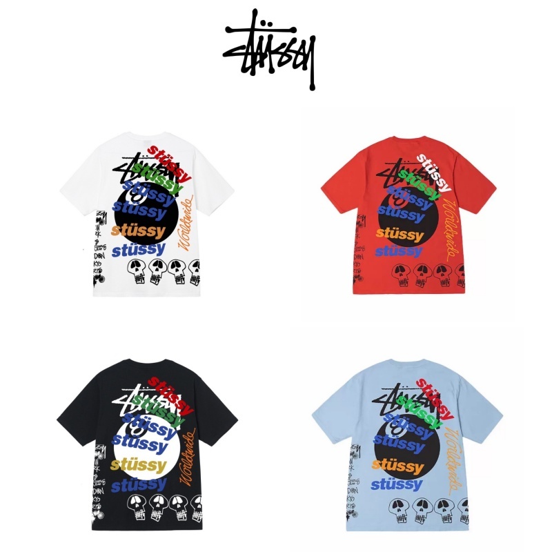 ของแท้ 💯% Stussy SS24 Test Strike Pigment Dyed Tee แขนสั้นกราฟฟิตี