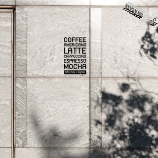 สติ๊กเกอร์ กาแฟ / Coffee / Cafe (PVC ไดคัทตกแต่งกระจก ผนัง ประตู)