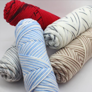 ไหมพรมคอตตอนนม ขนาด100กรัม 8ply milk cotton yarn เนื้อนุ่ม สีพาสเทล ถักง่าย พร้อมส่งจากไทย
