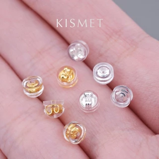 Kismet - Metal Dots แป้นต่างหูโลหะ หุ้มซิลิโคน ทรงถ้วยกลม ขนาด 5 มิล Silicone Earring Backs | KM006