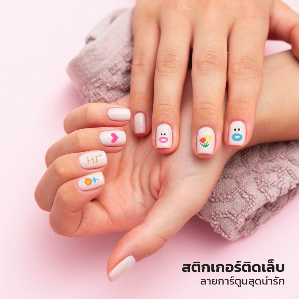 สติกเกอร์ลายการ์ตูนน่ารัก แบบ DIY สติกเกอร์ติดเล็บ ไม่ต้องอบ ตกแต่งเล็บ ลายดอกไม้ ชินจัง (ส่งจากไทย) ราคา ถูกที่สุด ดีลบีเคเค แกลเลอรีภาพที่ 2