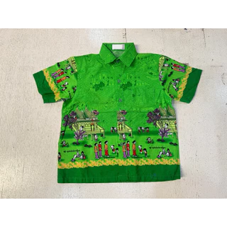เสื้อวัฒนธรรม เสื้อพื้นเมือง เสื้อผ้าไทย ลายกราบไหว้ มีเด็กและผู้ใหญ่ ลายไทย เนื้อผ้าใส่สบาย ไม่ร้อน