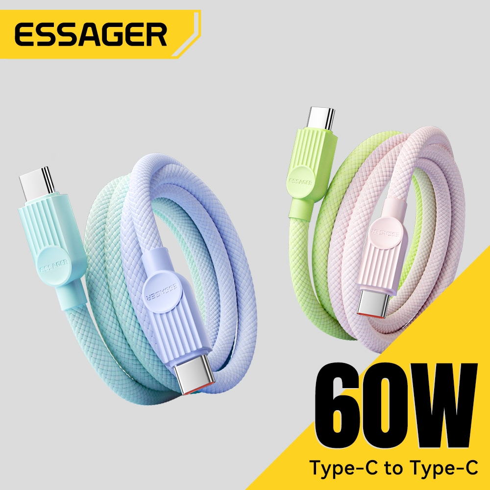 Essager 29W/60W/7A สายข้อมูล C-L/C-C/A-C สายดาต้าสองสี for ip Huawei Samsung Xiaomi