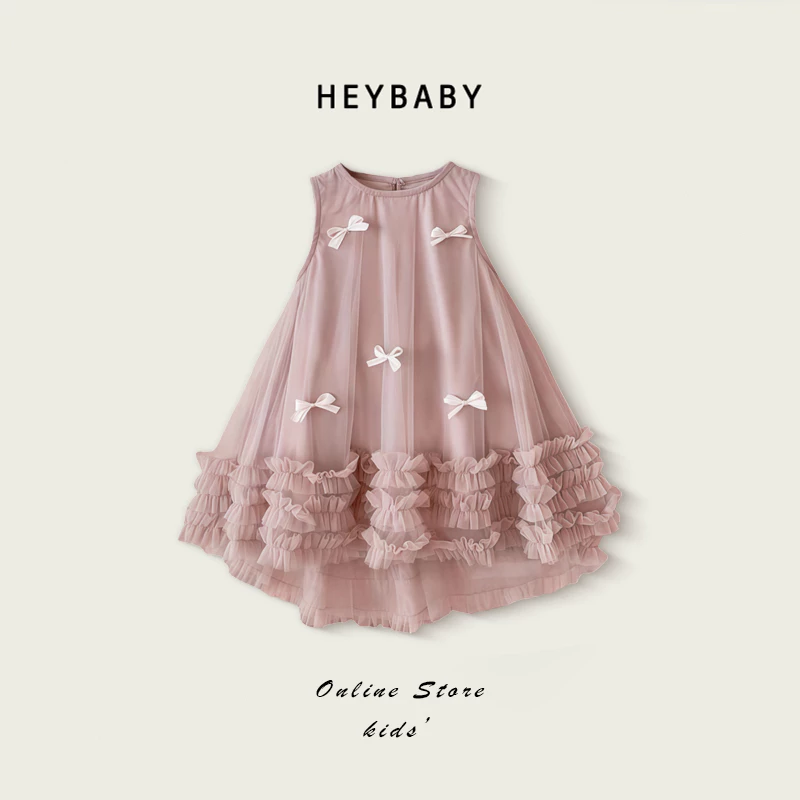 1-9 ปี Tulle ชุดเดรสเจ้าหญิง ลูกไม้ ชุดเดรสเด็กผู้หญิง สไตล์เจ้าหญิง