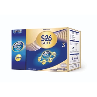 นมผง S-26 GOLD 3™ (3500g) นมผง เอส-26® โกลด์ 3 ผสมแอลฟา สฟิงโกไมอีลิน สูตร 3 (3,500 กรัม) x2 กล่อง