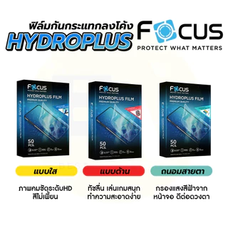 Focus ฟิล์ม Hydrogel เต็มจอ ไม่ดันเคส ใส ด้าน กันมอง สำหรับ IP17/16/15/14/13/12/11/Air/Plus/Pro Max