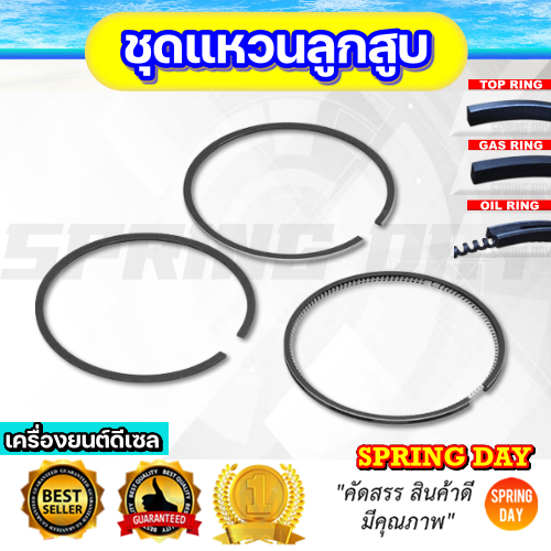 แหวนลูกสูบ เครื่องยนต์ดีเซล 168F 170F 178F 186F 188F 192F 4.5-16แรง ใช้กับเครื่องปั่นไฟ เครื่องสูบน้ำ รถพรวนดิน