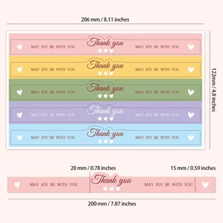 แพ็ค50ดวง สติ๊กเกอร์แถบยาว สติ๊กเกอร์ขอบคุณ ติดกล่อง แก้ว ถุง sticker thankyou