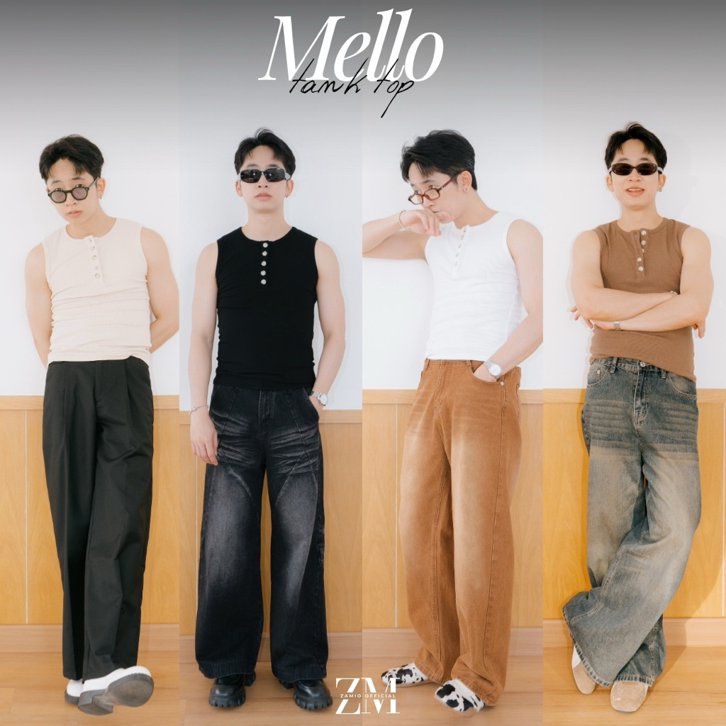 ZAMIO MELLO TANK TOP เสื้อกล้ามทรงรัดรูปกระดุมลายไม้