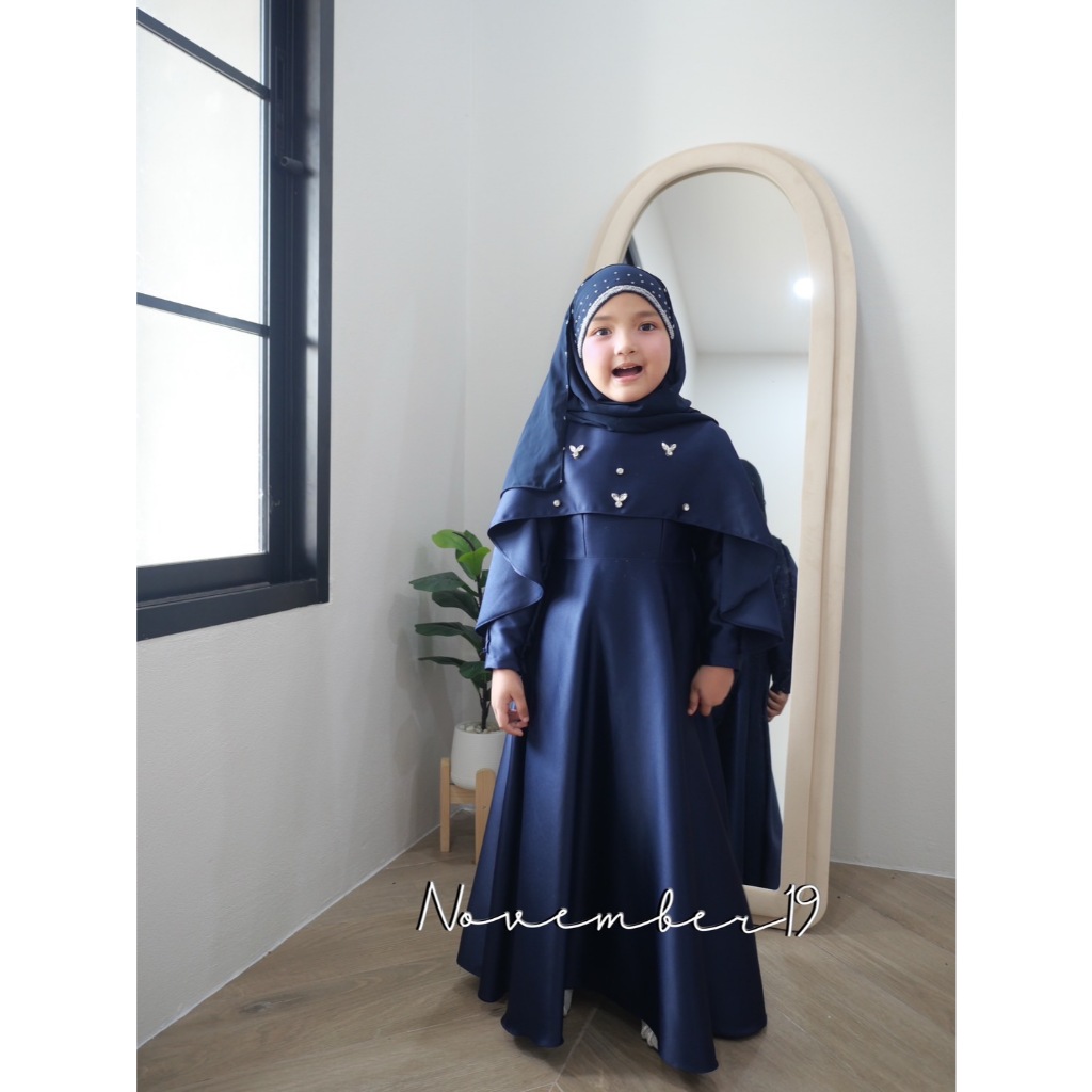 ชุดเด็ก เดรสเด็กอิสลาม ชุดเด็กน่ารัก ใส่ออกงาน รุ่นออโรร่า มีไซซ์ M-3XL อายุ1-13ปี