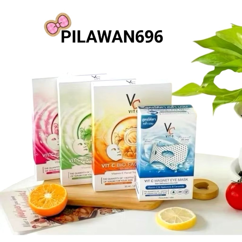 ((1 กล่อง – 6 ซอง)) มาส์กวิตซี มาร์คน้องฉัตร มาส์กหน้าเกาหลี หน้าใส VC Vit C Bio Facial Mask / Vit C Glassy Facial Mask – โปรปัง