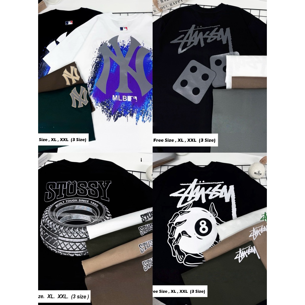 •เสื้อยืดแบรนด์ Oversizeอก48-54สกรีนลายหน้า-หลัง