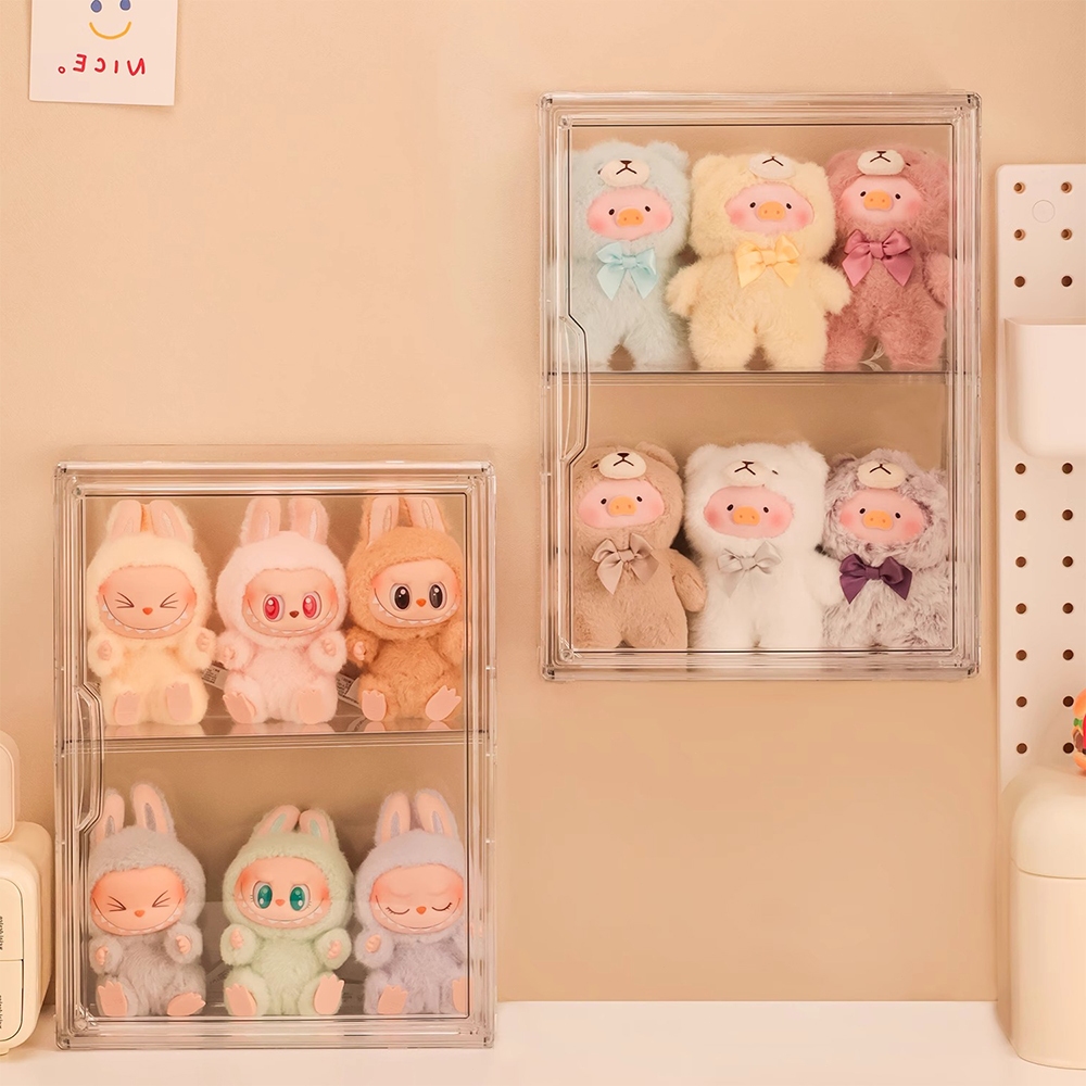 กล่องโชว์โมเดล กล่องใส่ art toy กล่องใส่ตุ๊กตา ความโปร่งใสสูง ซ้อนสามมิติ มีหลายขนาด ทันสมัยและเรียบง่าย