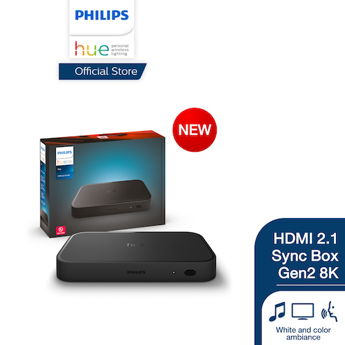 Philips Hue Play HDMI 2.1 Sync V2 ใหม่ ความละเอียด 8K ใช้ร่วมกับ Hue Bridge และ Content box ของผู้ใช