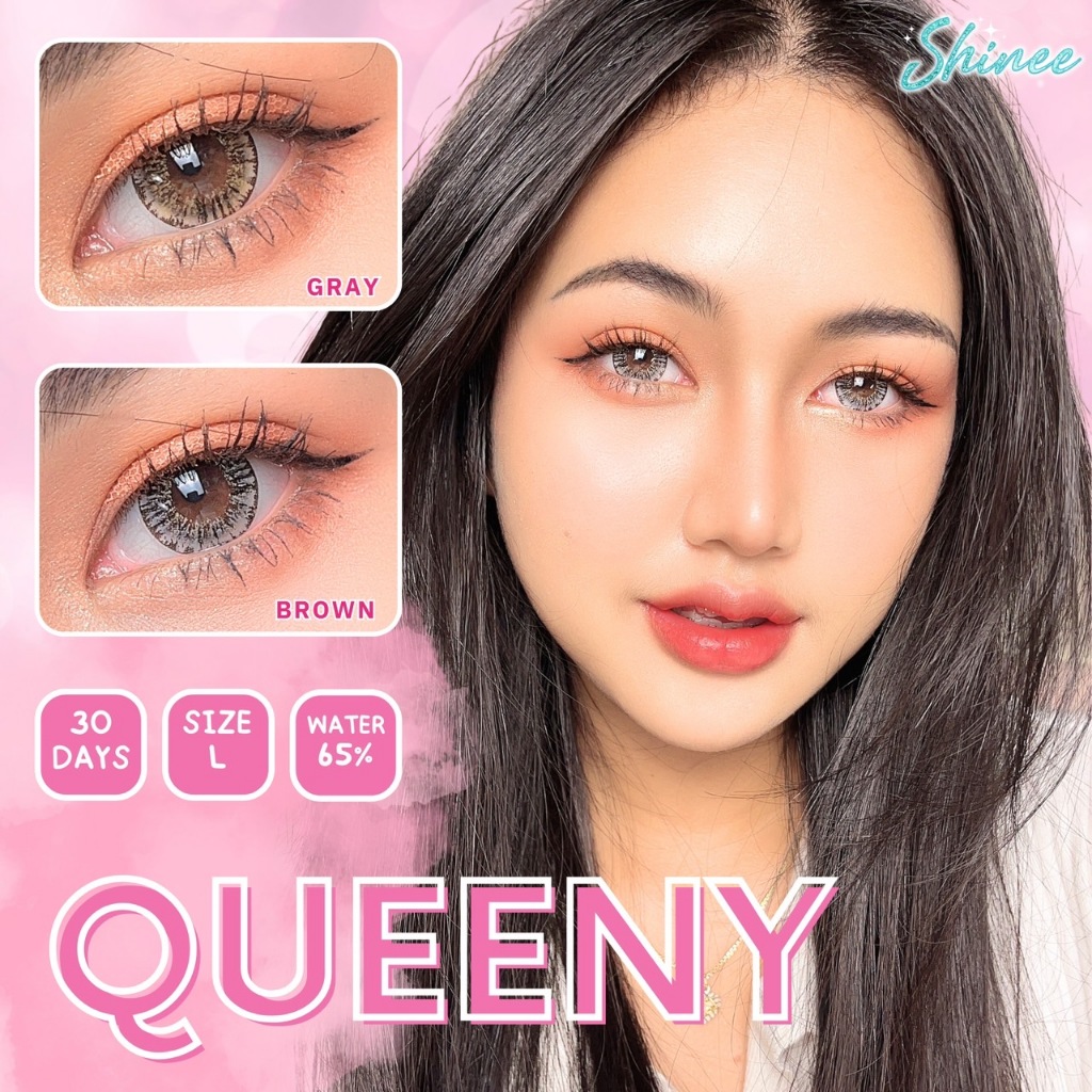 คอนแทคเลนส์🌈Queeny🌈 Brown / Gray (Shinee) ขนาดบิ๊กอาย💖