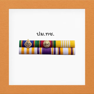 แถบเหรียญย่อประดับเสื้อ ติดเหรียญคู่ ชายและหญิง