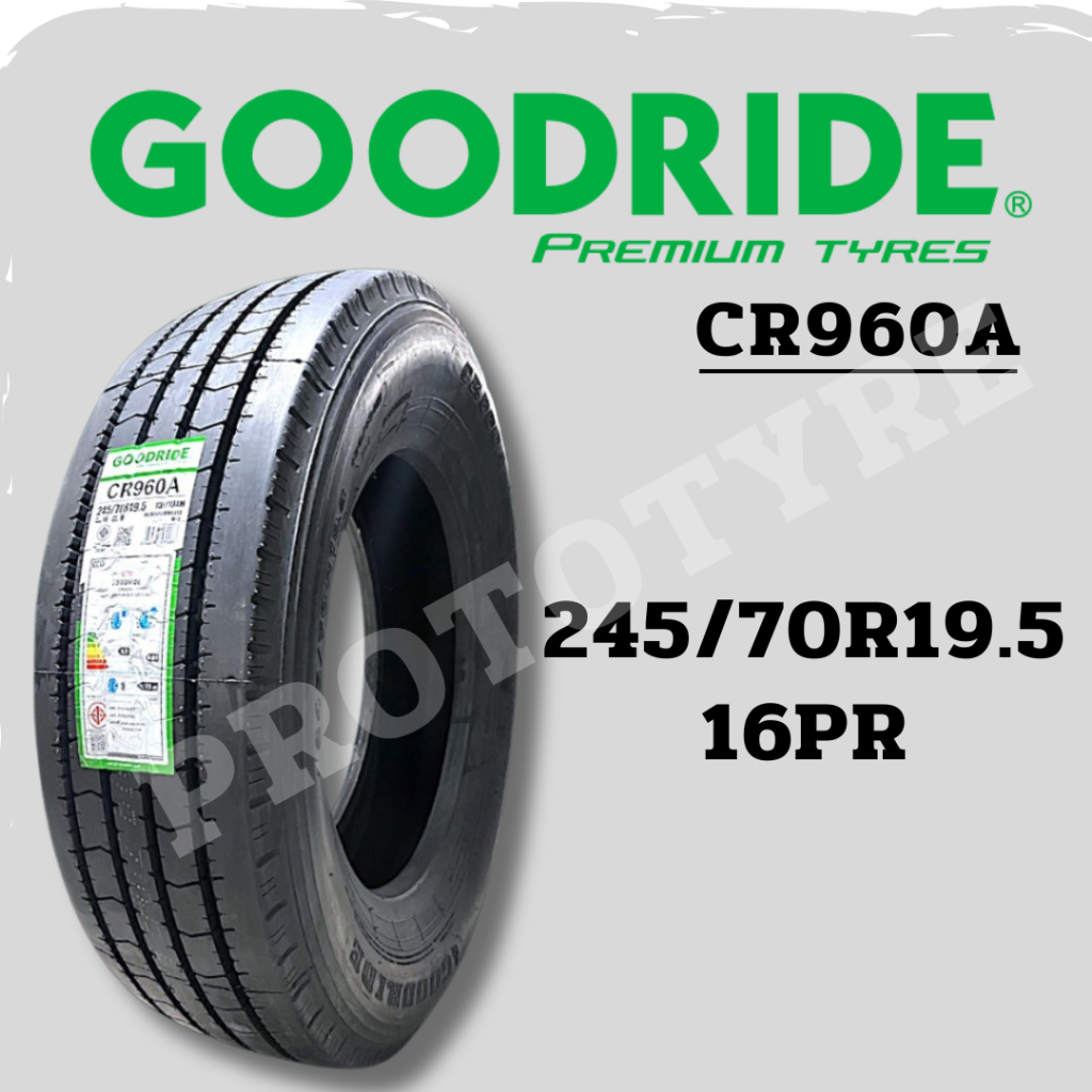 ยางรถบรรทุกเรเดียล 245/70R19.5 16PR ยี่ห้อ GOODRIDE รุ่น CR960A