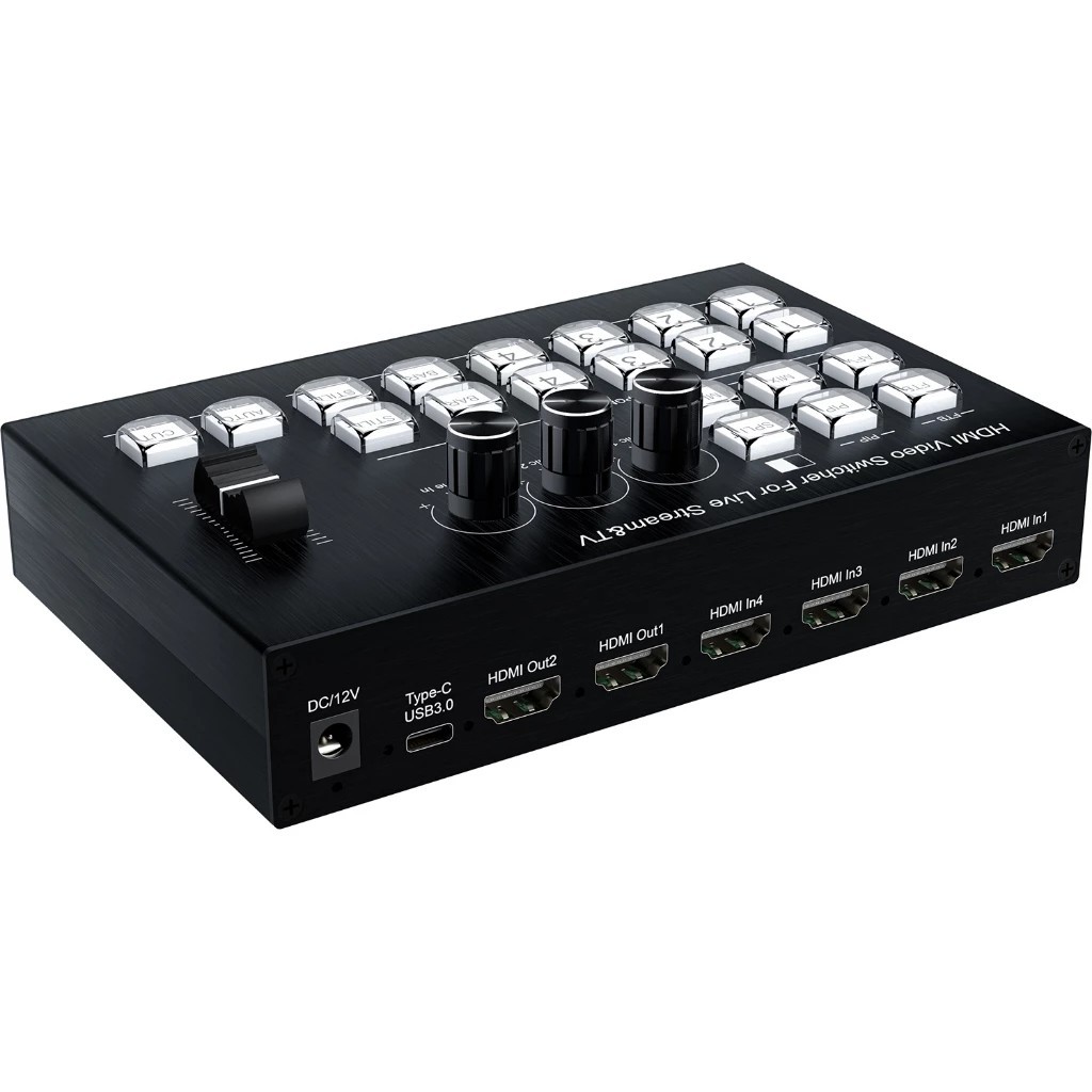 HDMI-LIVE เครื่องสลับวิดีโอ 4K เครื่องสลับวิดีโอแบบหลายกล้อง HDMI 4 ช่อง