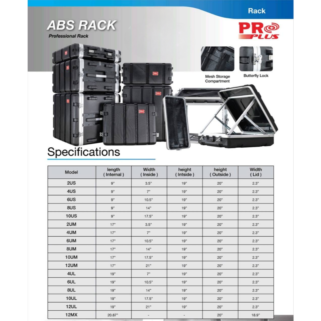 PROPLUS MIXER 12U แร็คมิกซ์ RACK ใส่ มิกเซอร์ 12U แบบ สไลด์ เลื่อนปรับได้ มีปีก MX12U 12MX - รูปที่ 4