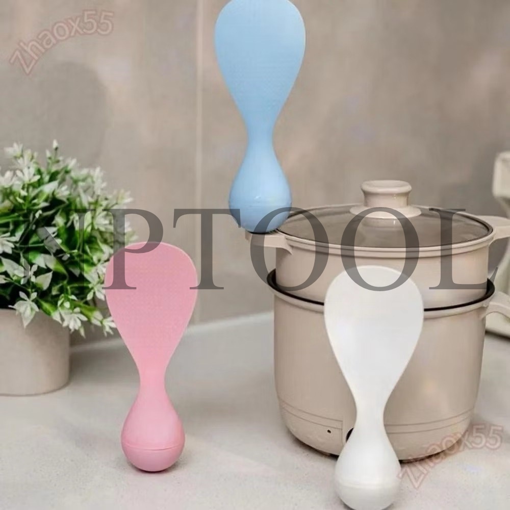 NP-154 ช้อนตักข้าวไม่ล้ม ไม่ติดข้าว ตั้งได้เอง/ช้อนตักข้าวที่ไม่ล้มและไม่ติดข้าว สำหรับวางในครัวแบบตั้งตรงได้