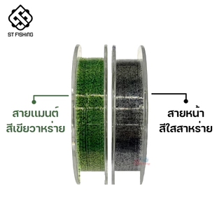 (ตะกร้ารวม) สายเอ็น FROCE สีสาหร่าย Fluoro Carbon ยาว 50-200 เมตร By.ST FISHING