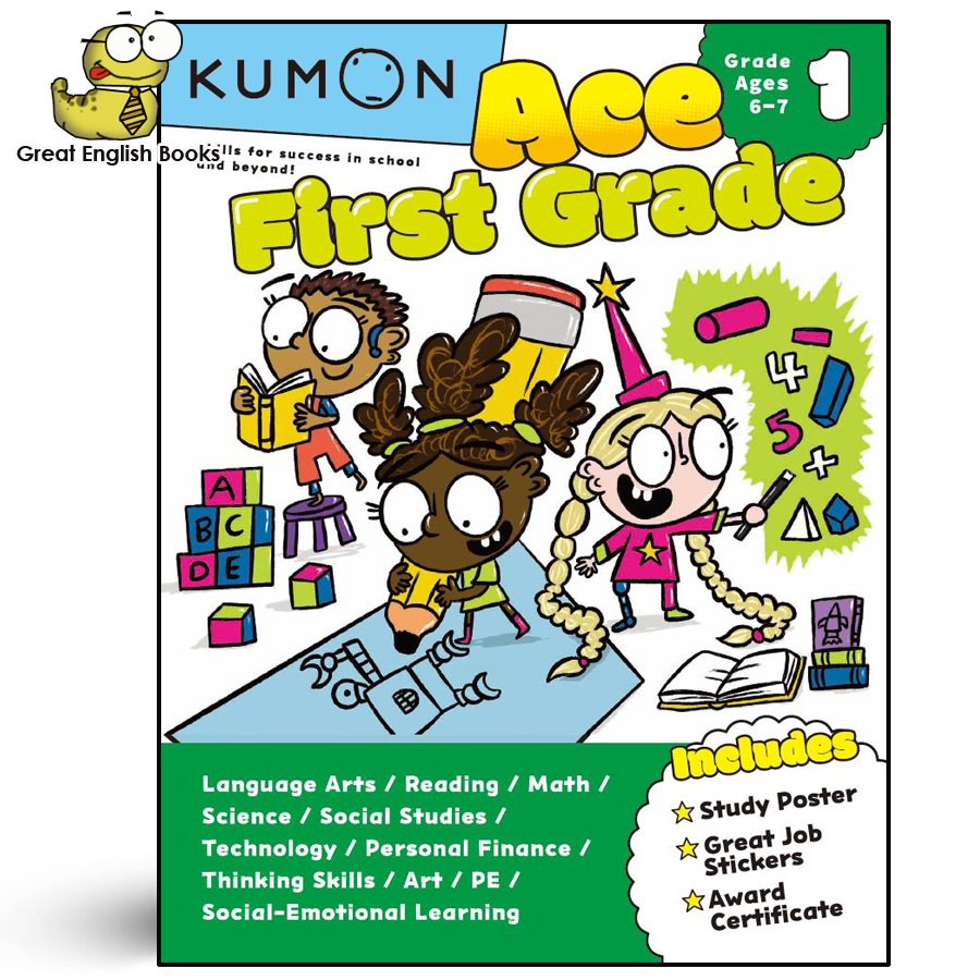 (ใช้โค้ดรับcoinคืน10%ได้) *Original* หนังสือแบบฝึกหัดภาษาอังกฤษ Ace First Grade age 6-8 ปี