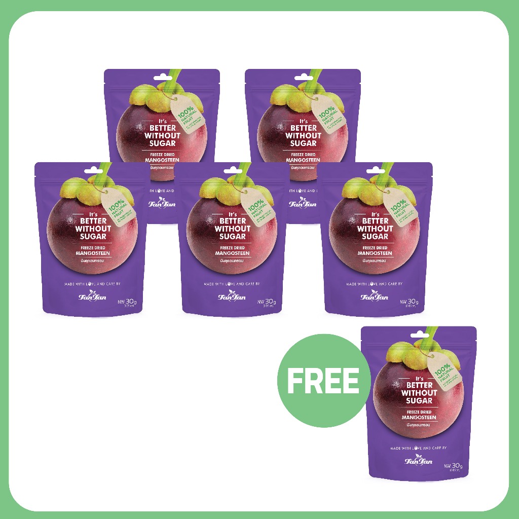TAN TAN Freeze Dried Mangosteen Set 5+1 มังคุดอบกรอบ 5แถม1 รูปที่ 2