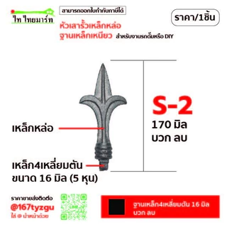 หัวเสารั้วบ้าน ฐาน 16มิล ประตูเลื่อน เหล็กหล่อ หัวเสารั้วประตู หัวเสาเหล็กดัด หัวเสารั้วบ้านสวยๆ