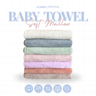 HOPPA ผ้าเช็ดตัวเด็ก รุ่น Soft Mallow สัมผัสนุ่มละมุน เนื้อเนียนละเอียด ไม่บาดผิว ซึมซับไว ปลอดภัยต่อเด็กทารก ผ้าเช็ดตัว