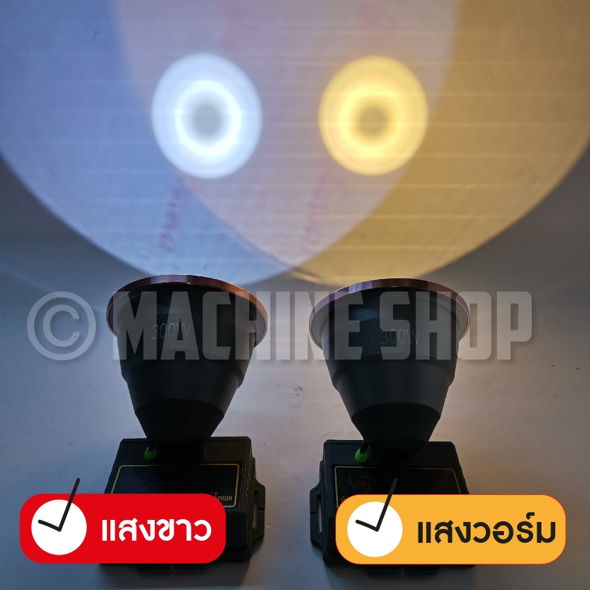 ไฟฉายคาดหัว VJP 207 Led 300w แบตลิเธียม 6000 mAh. มีไฟบอกประมาณแบต หน้ากว้าง 7.3 cm.