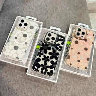 จัดส่งภัยในวัน MOOPHE เคสดอกไม้ เคส แม่เหล็ก ชาร์ได้ สำหรับ iPhone i11 i12 i13 i14 i15 i16 i16e i17 ดอกไม้สีเมทัคลิค