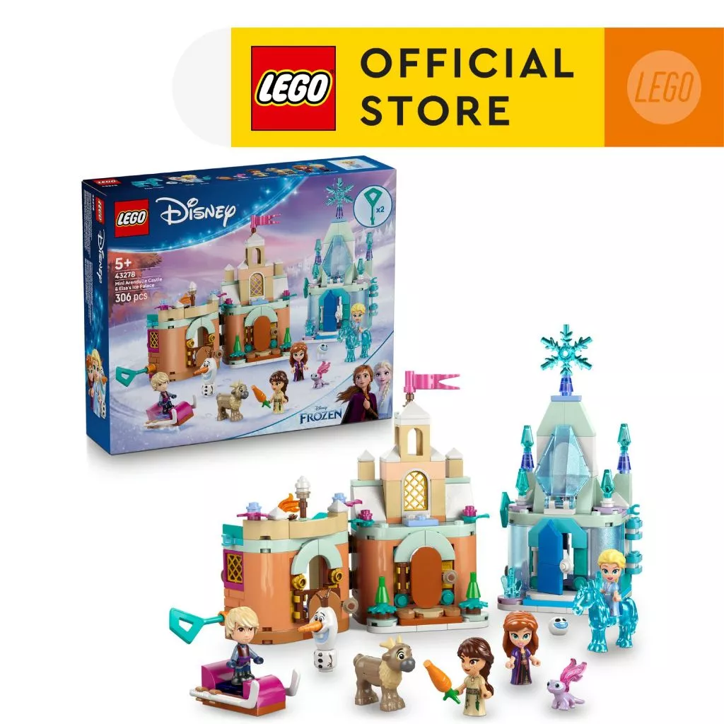 *Exclusive* LEGO Disney Princess 43278 Mini Arendelle Castle & Elsa's Ice Palace (306pcs.), Building Blocks, Kids Toy