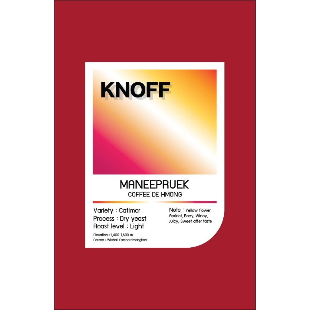 เมล็ดกาแฟคั่ว Maneepruek (Coffee De Hmong) (Dry Yeast Process) 200g