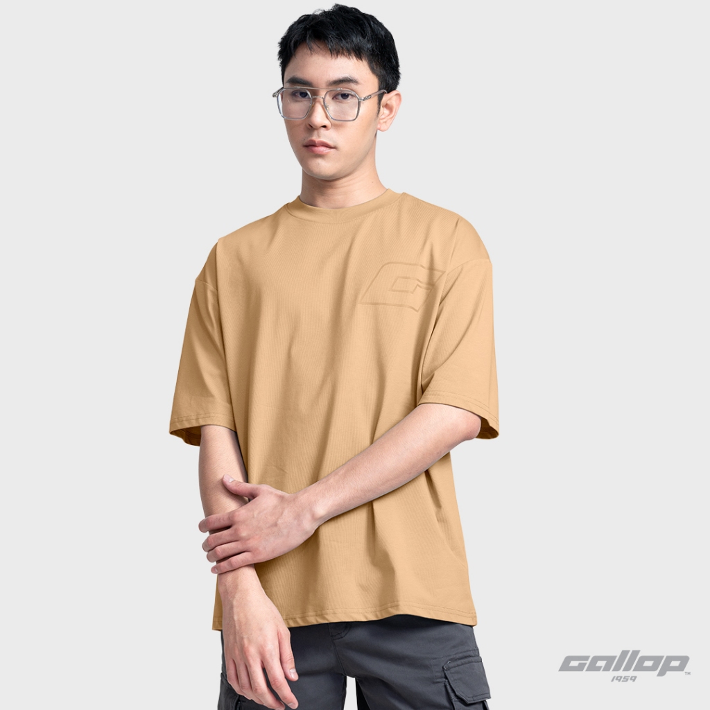 GALLOP : Men's Wear เสื้อยืด Eco-Friendly Oversized TEE (รักษ์โลก) รุ่น GT9156 สี Caramel - คาลาเมล / ราคาปกติ 1590.-
