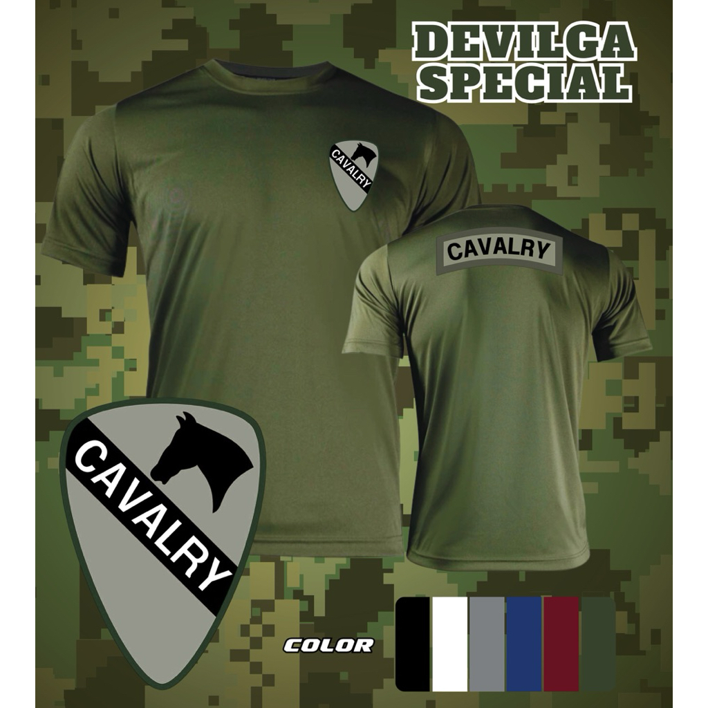 เสื้อยืดทหารม้า CAVALRY ผ้า Micro Polyester 100% แห้งไว ไม่มีกลิ่นอับ